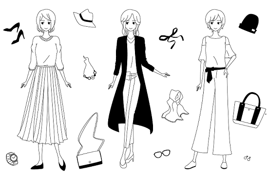 ファッションが良く似合う小顔女性