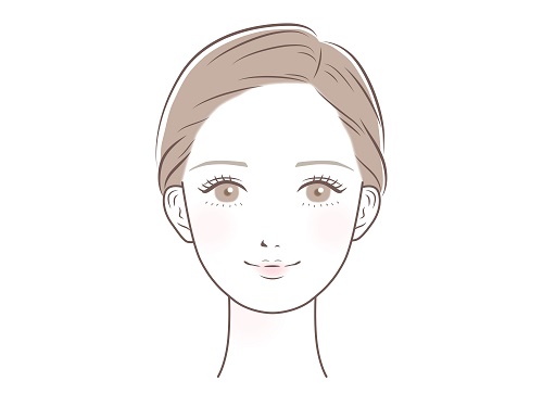エラが無い女性の顔