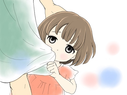 人見知りする女の子