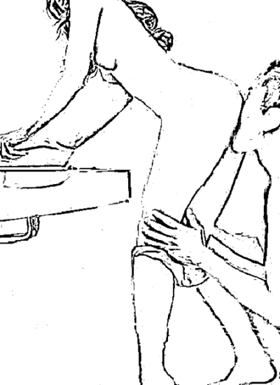 立ちバッククンニ